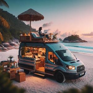 Ford Transit camper van, van life at the beach (13)